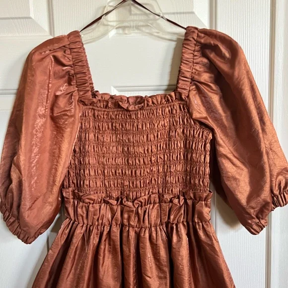 Moon River Bronze Midi Dress, size Small - Picture 4 of 4